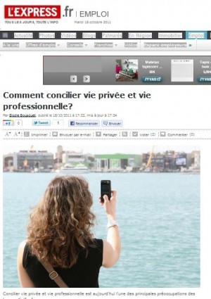 Concilier vie pro/vie perso: interview dans l'Express