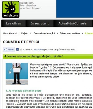 Quelles bonnes raisons de changer de job? ITW sur Keljob