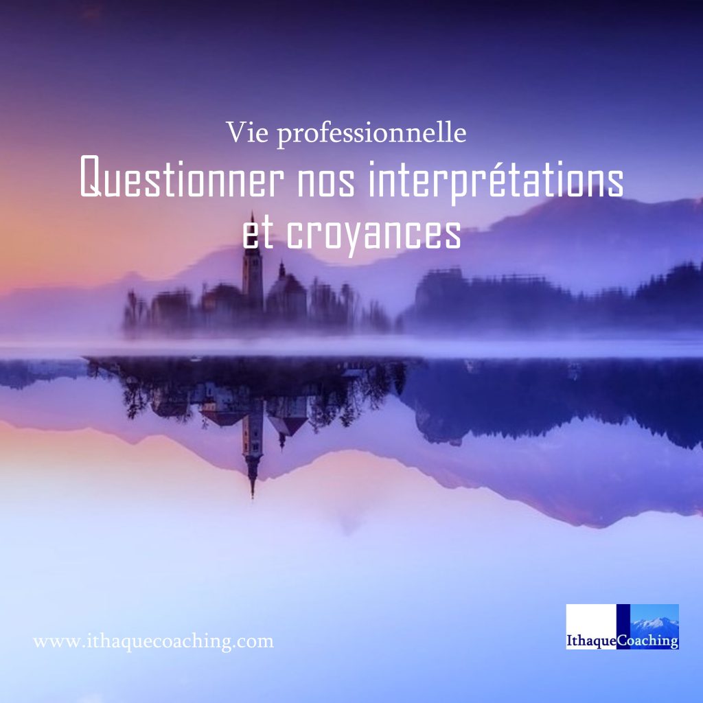 Questionner nos interprétations concernant le monde du travail, car elles nous parlent moins de la réalité que de nous, de nos convictions plus ou moins vraies ou utiles, de façon à mener notre vie professionnelle sans se baser sur des croyances fausses ou étriquées